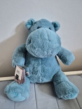 FAO SCHWARZ Blue Plush Hippo Stuffed Animal